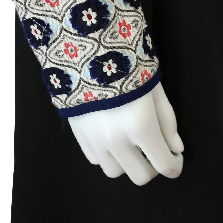 Tory Burch Navy/Orange Rainford Daisy Jacquard Quilted Jacket