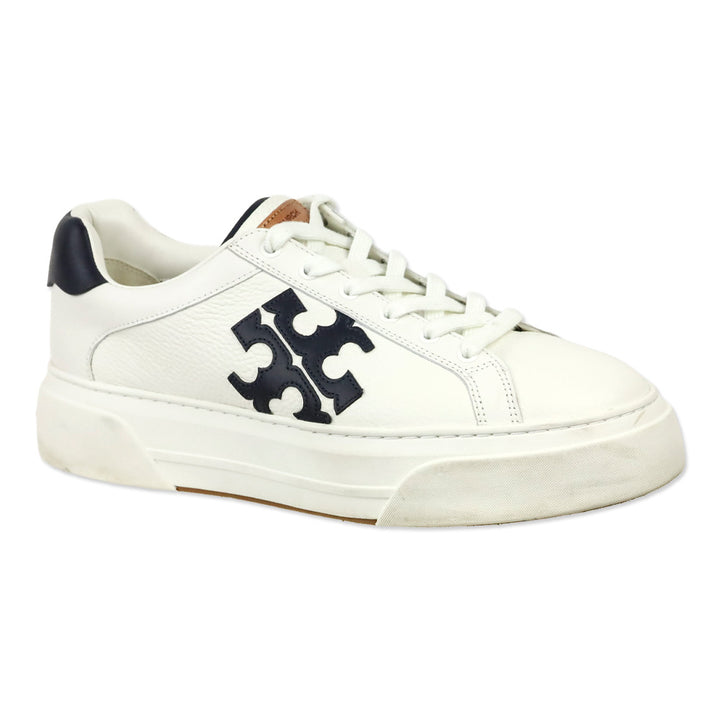 Tory Burch Navy/White Signature Color Block Platform Leather Sneakers