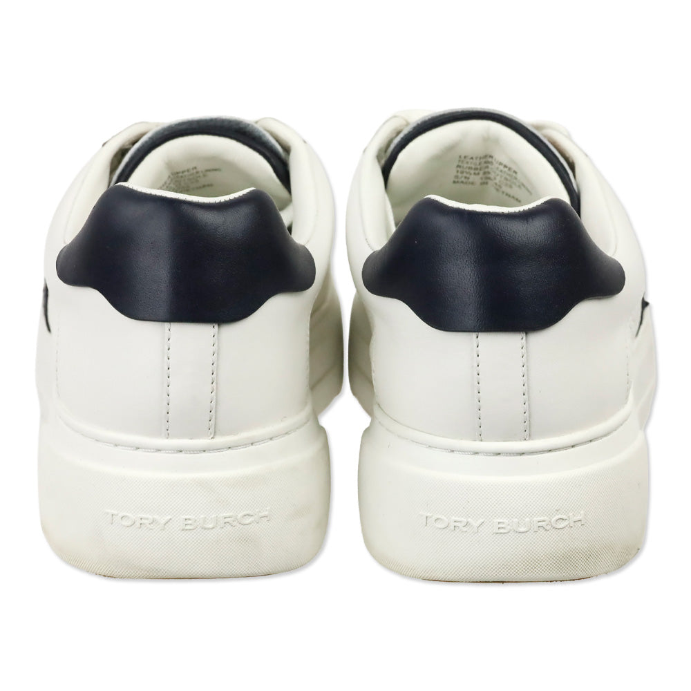 Tory Burch Navy/White Signature Color Block Platform Leather Sneakers