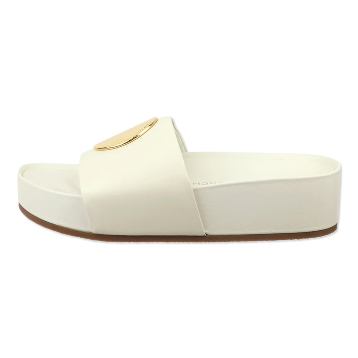 Tory Burch New Ivory Nappa Leather Patos Slide Sandal