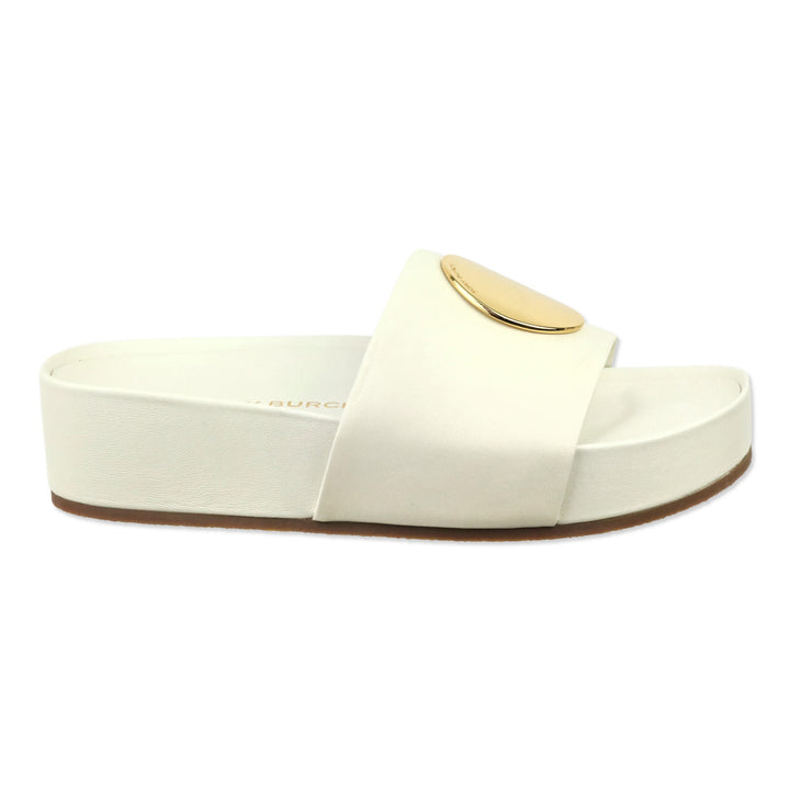 Tory Burch New Ivory Nappa Leather Patos Slide Sandal
