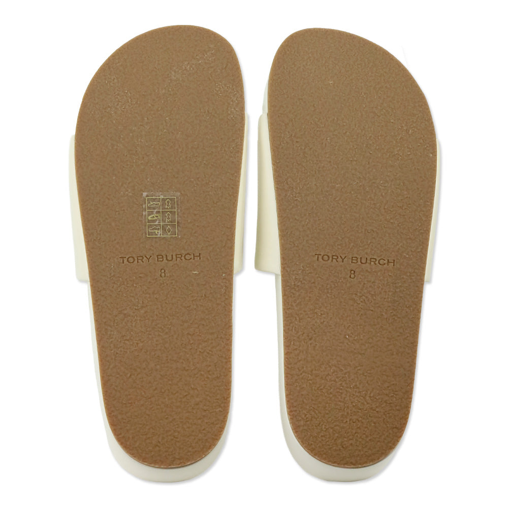 Tory Burch New Ivory Nappa Leather Patos Slide Sandal