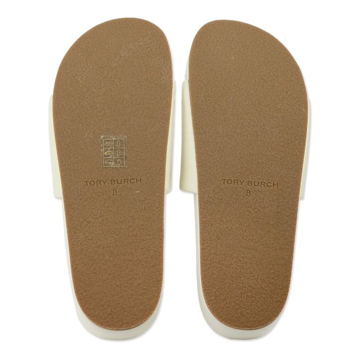 Tory Burch New Ivory Nappa Leather Patos Slide Sandal