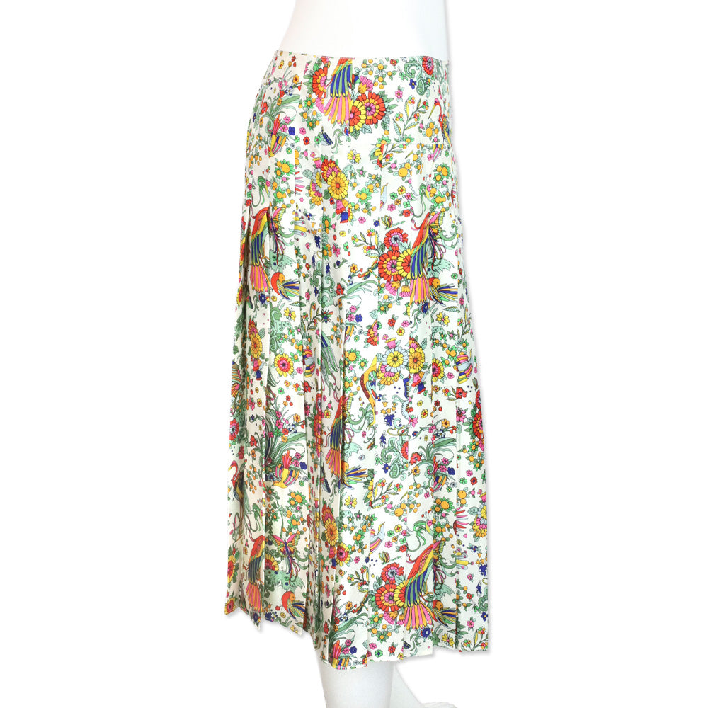 Tory Burch New Ivory Promise Land Contrast Binding Pleated Pencil Skirt