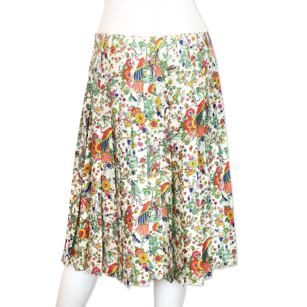 Tory Burch New Ivory Promise Land Contrast Binding Pleated Pencil Skirt