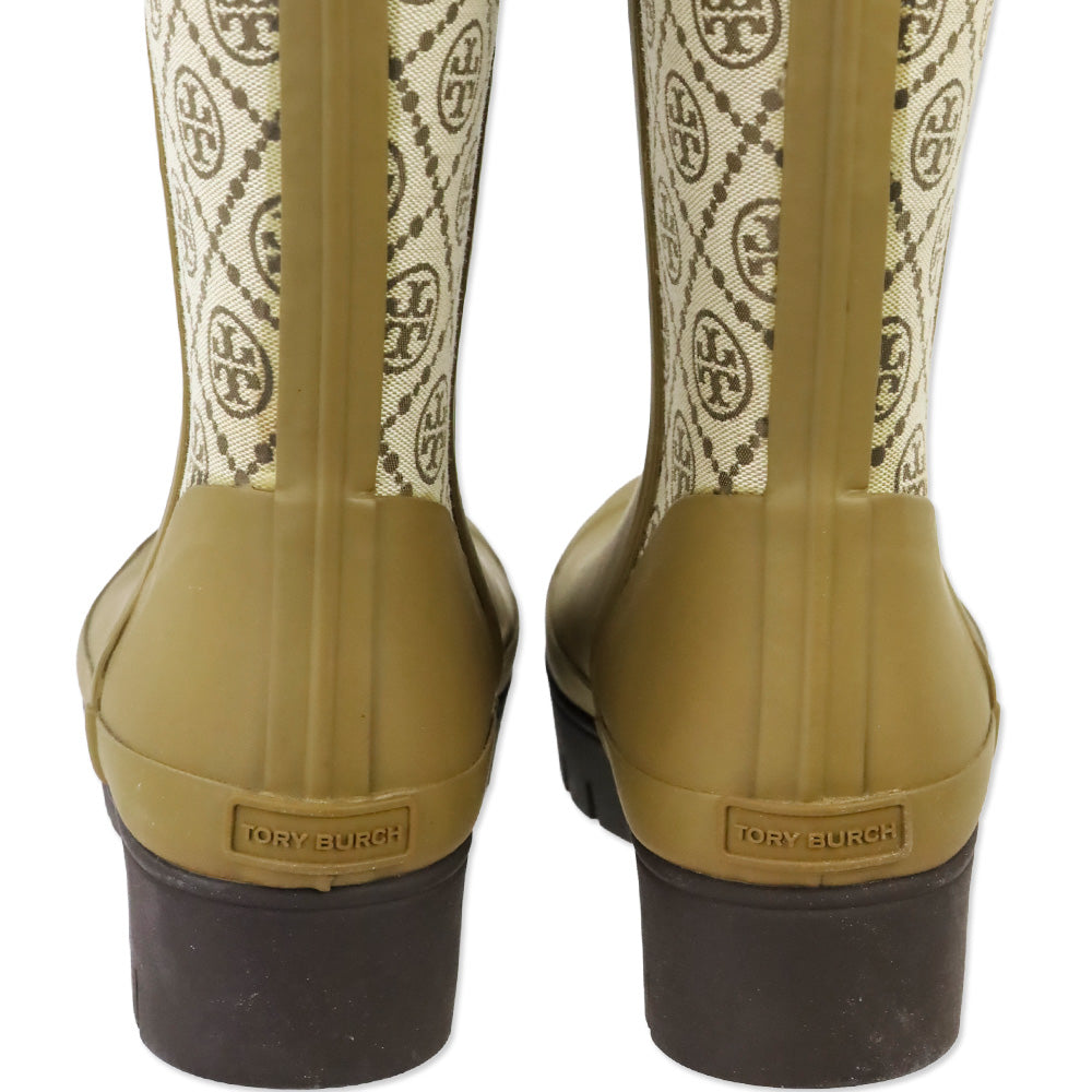 Tory Burch Olive T Monogram Hurricane Tall Boots