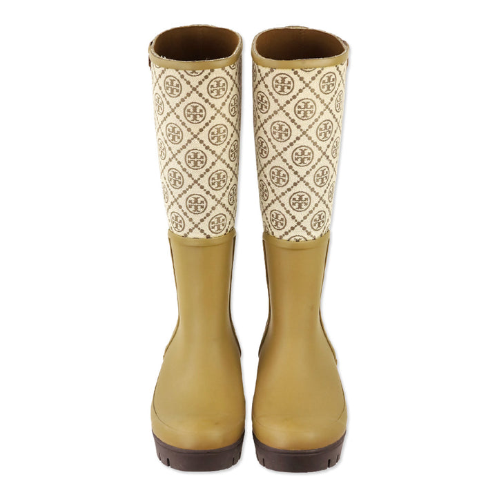 Tory Burch Olive T Monogram Hurricane Tall Boots