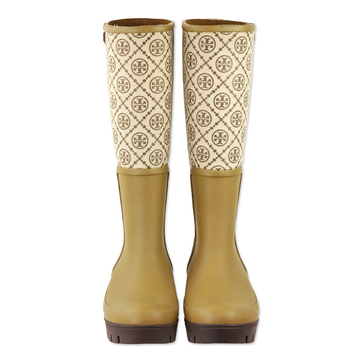 Tory Burch Olive T Monogram Hurricane Tall Boots