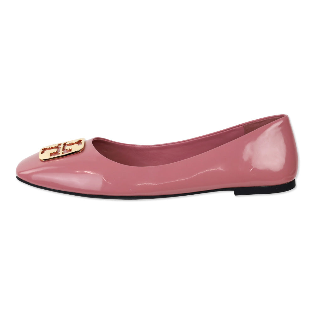 Tory Burch Pink Ginger Soft Patent Leather Georgia Ballet Flat