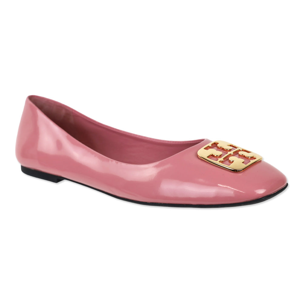 Tory Burch Pink Ginger Soft Patent Leather Georgia Ballet Flat