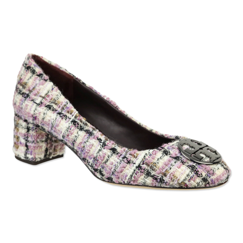 Tory Burch Purple/White Chelsea 50 Tweed Pump