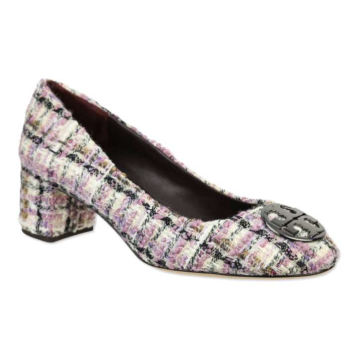 Tory Burch Purple/White Chelsea 50 Tweed Pump