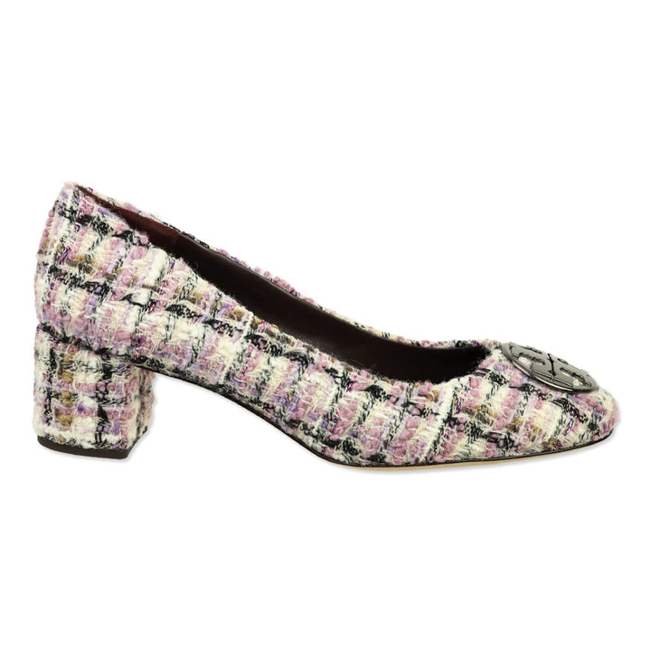 Tory Burch Purple/White Chelsea 50 Tweed Pump