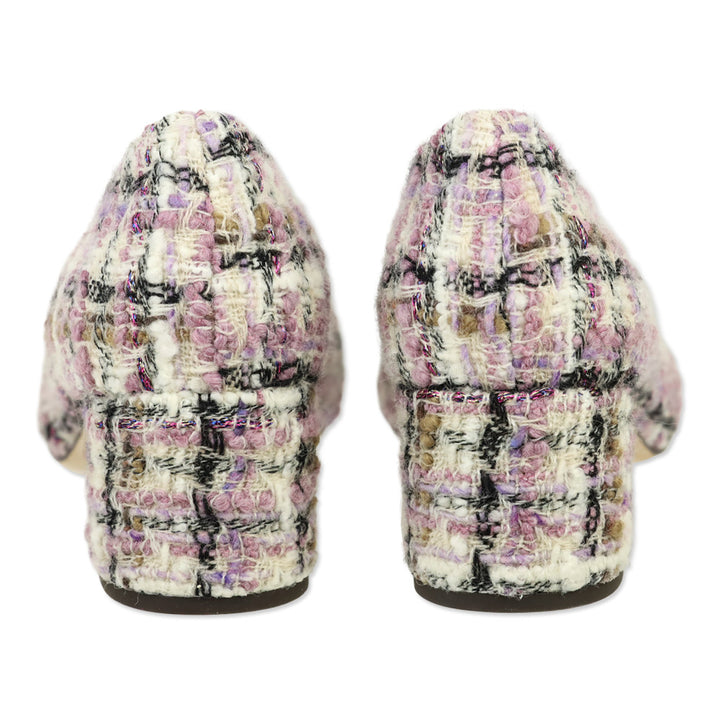 Tory Burch Purple/White Chelsea 50 Tweed Pump