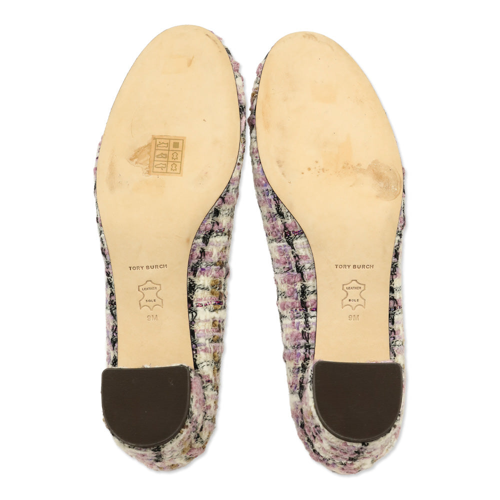 Tory Burch Purple/White Chelsea 50 Tweed Pump
