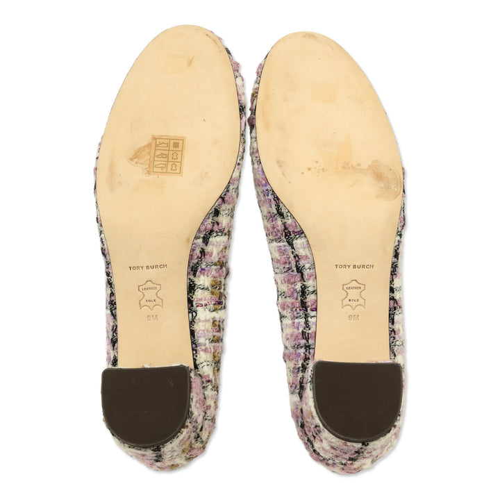 Tory Burch Purple/White Chelsea 50 Tweed Pump