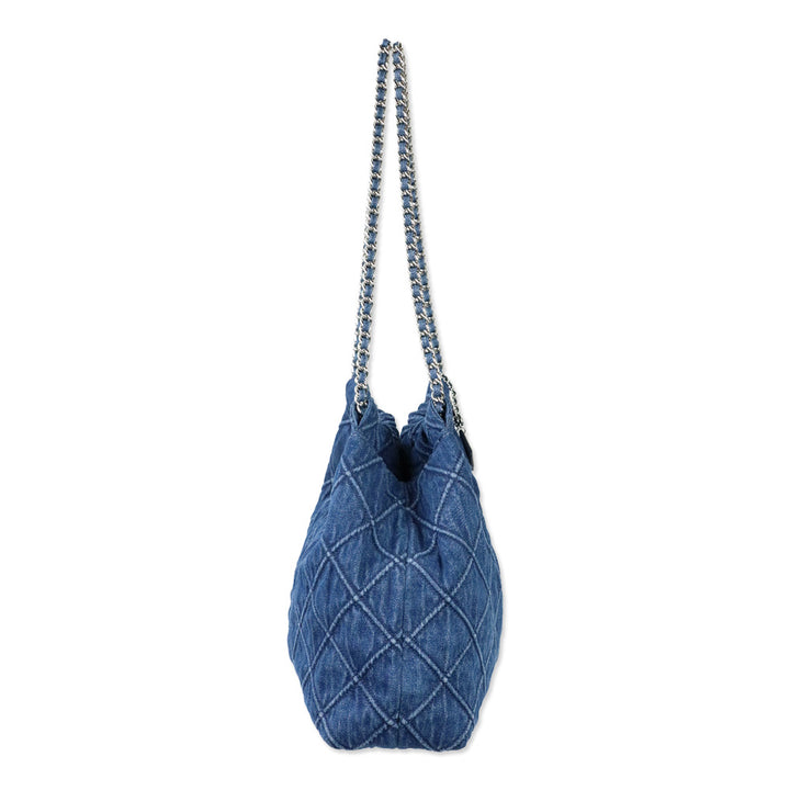 Tory Burch Quilted Denim Fleming Hobo Bag