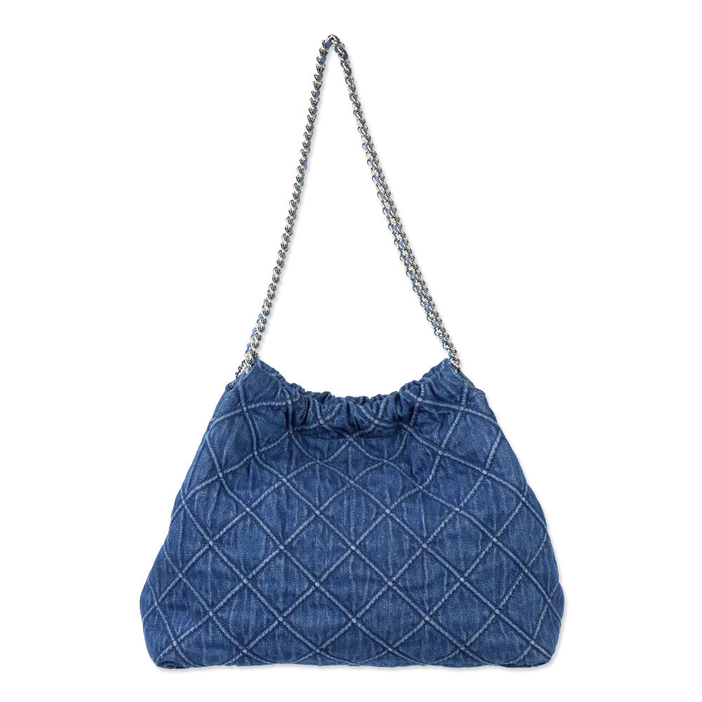 Tory Burch Quilted Denim Fleming Hobo Bag