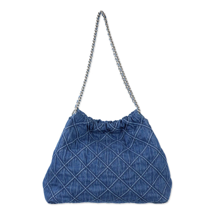 Tory Burch Quilted Denim Fleming Hobo Bag