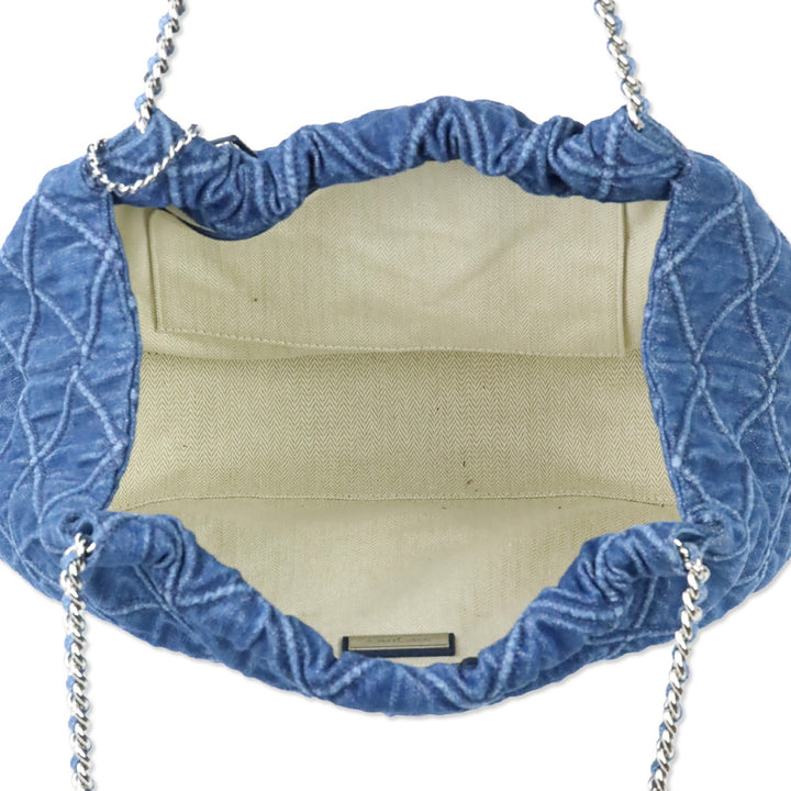 Tory Burch Quilted Denim Fleming Hobo Bag