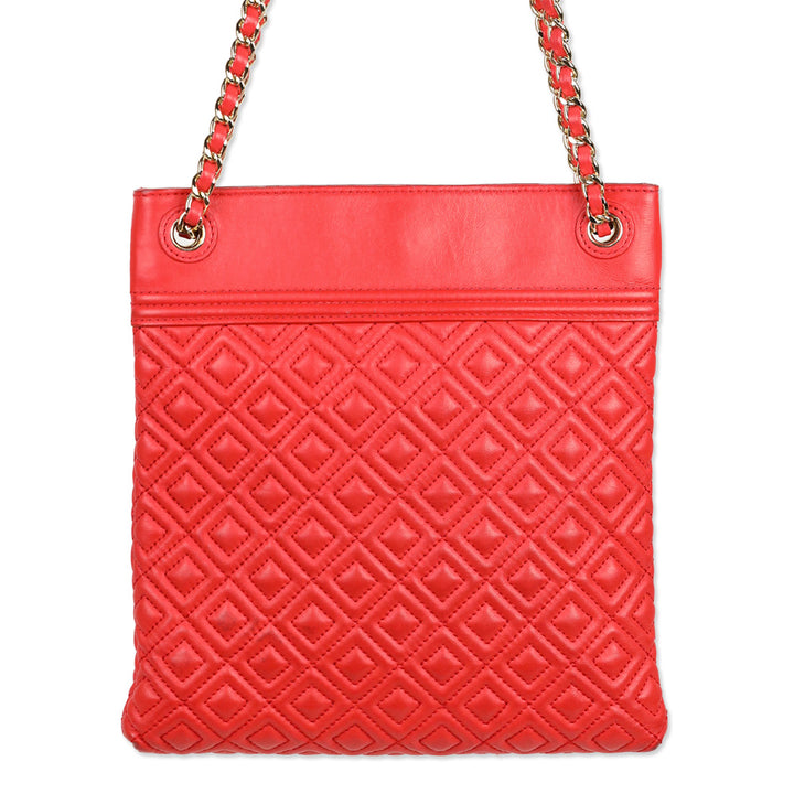 Tory Burch Red Fleming Quilted Leather Swingback Bag