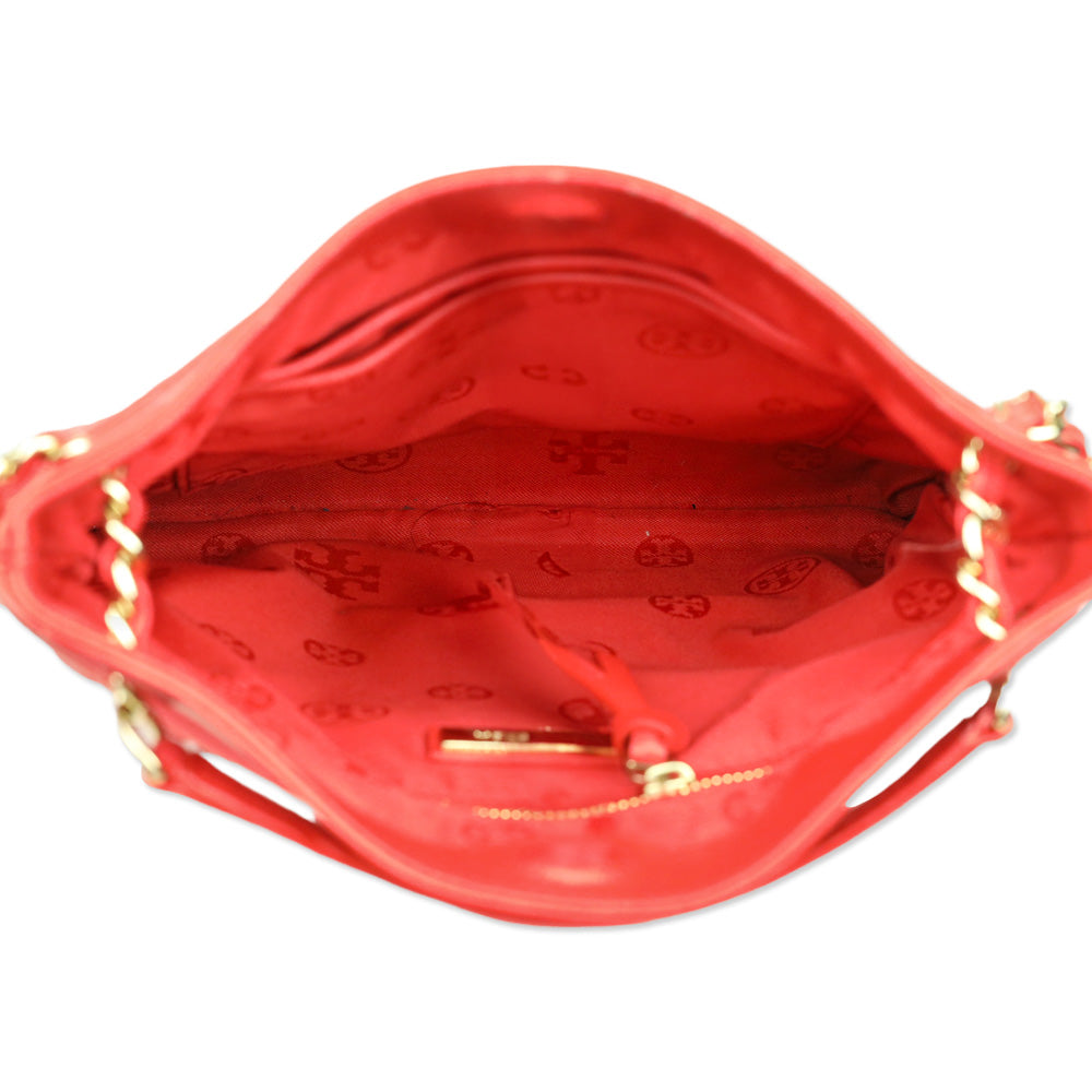 Tory Burch Red Fleming Quilted Leather Swingback Bag