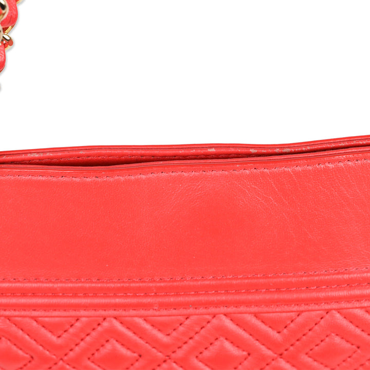Tory Burch Red Fleming Quilted Leather Swingback Bag