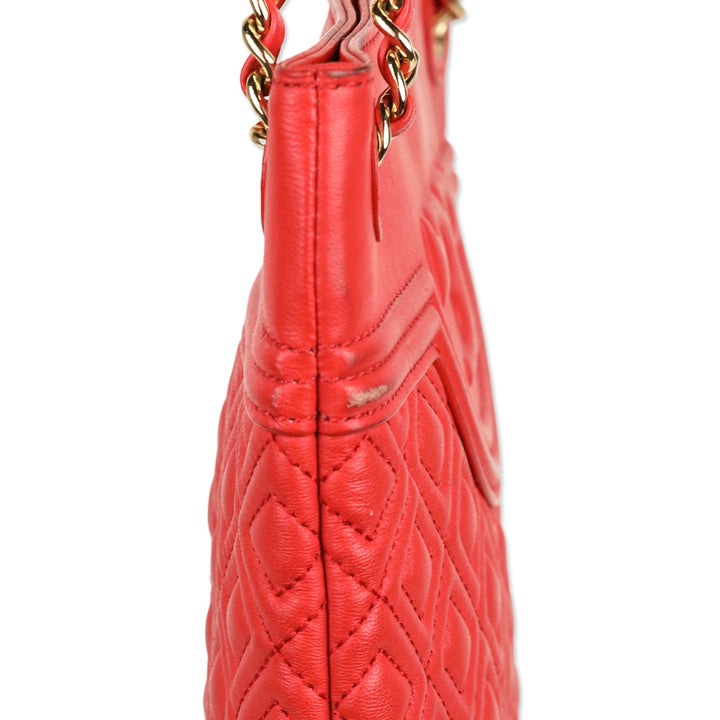 Tory Burch Red Fleming Quilted Leather Swingback Bag