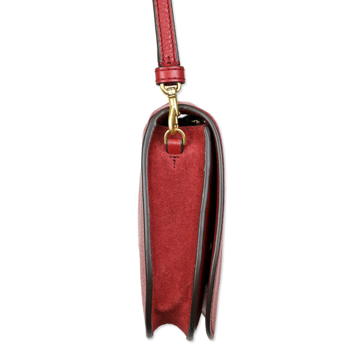Tory Burch Red Leather Miller Small Convertible Shoulder Bag