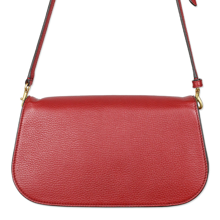 Tory Burch Red Leather Miller Small Convertible Shoulder Bag