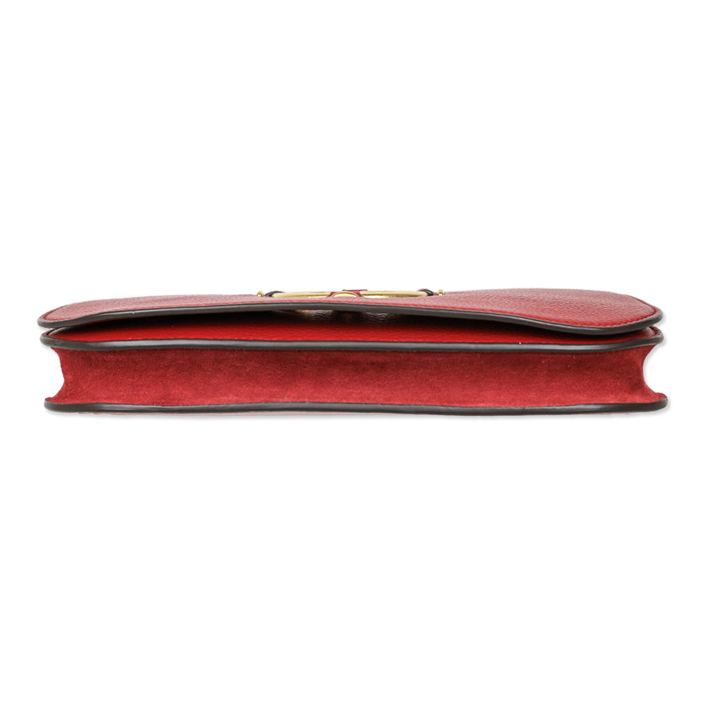 Tory Burch Red Leather Miller Small Convertible Shoulder Bag