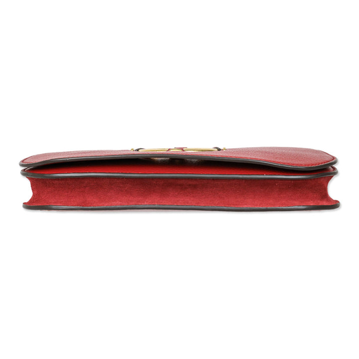 Tory Burch Red Leather Miller Small Convertible Shoulder Bag
