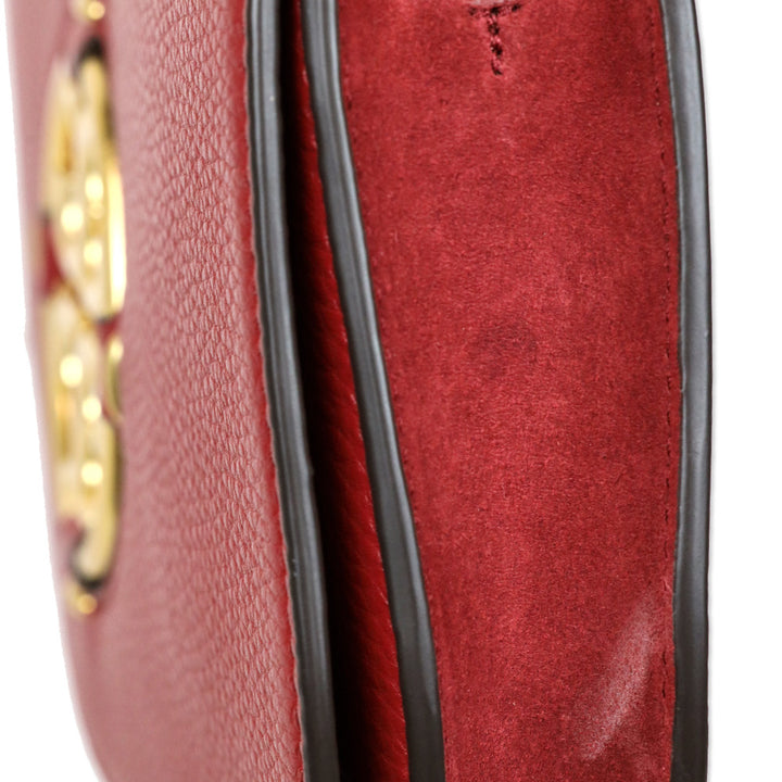 Tory Burch Red Leather Miller Small Convertible Shoulder Bag