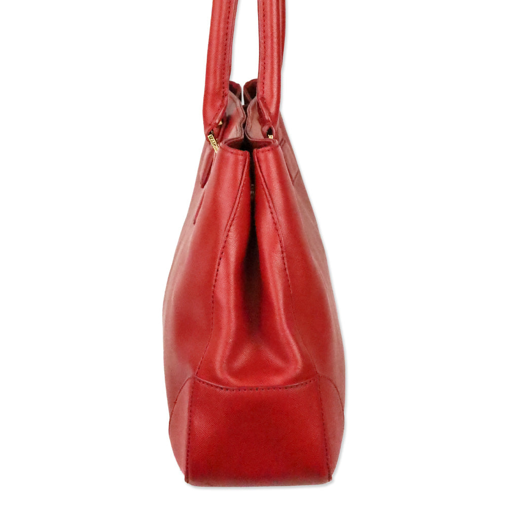 Tory Burch Red Saffiano Leather Robinson Tote