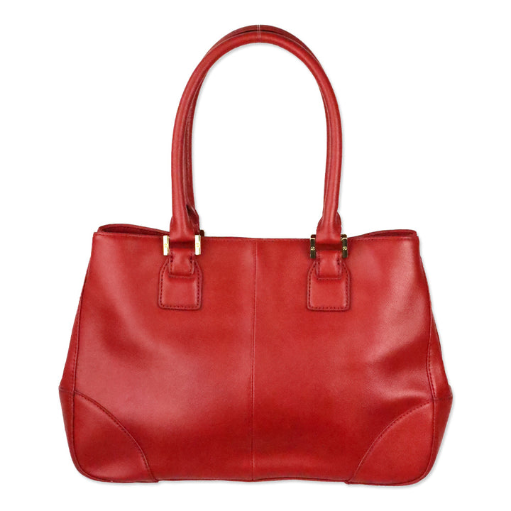Tory Burch Red Saffiano Leather Robinson Tote