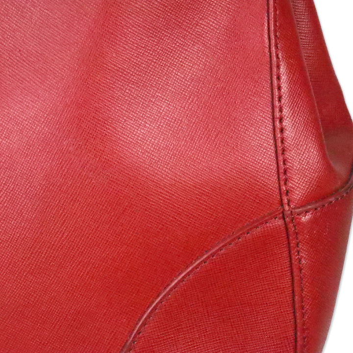 Tory Burch Red Saffiano Leather Robinson Tote