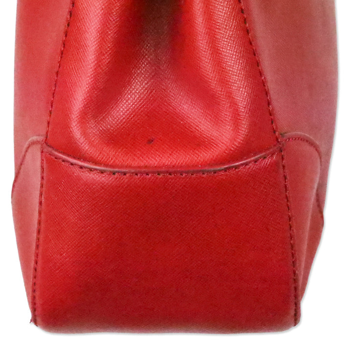 Tory Burch Red Saffiano Leather Robinson Tote