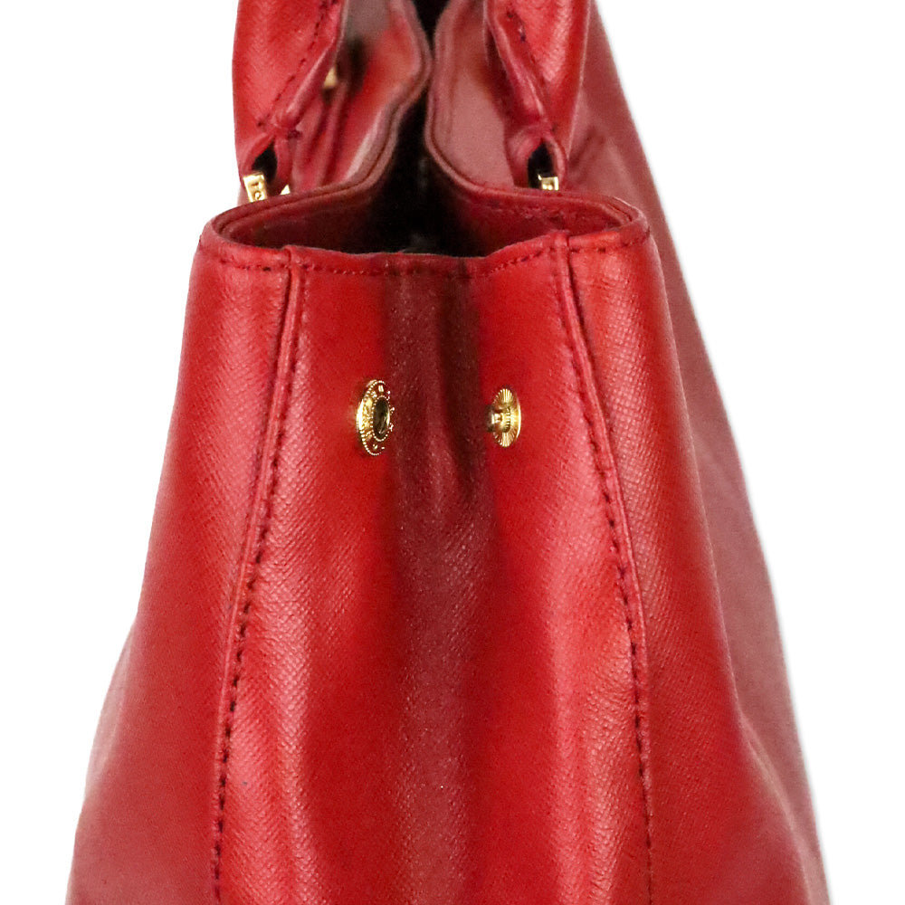 Tory Burch Red Saffiano Leather Robinson Tote