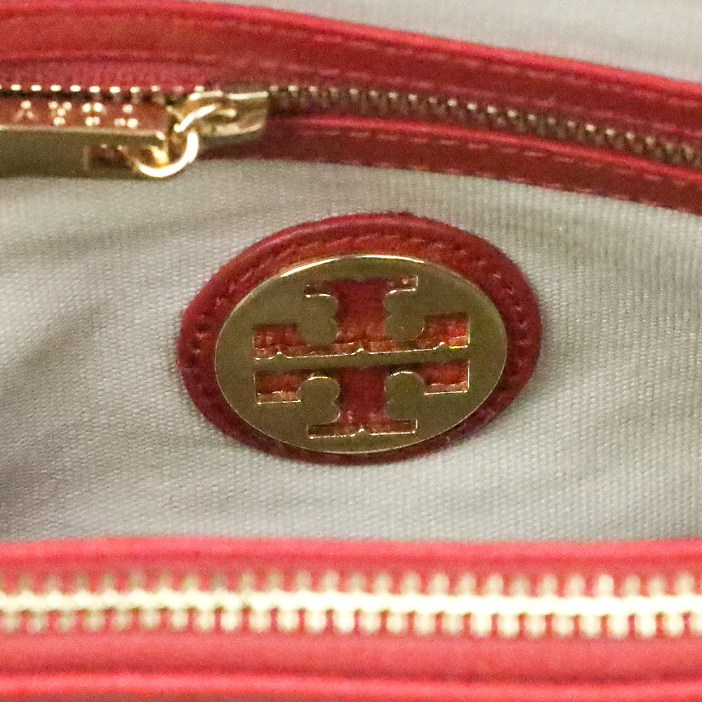 Tory Burch Red Saffiano Leather Robinson Tote