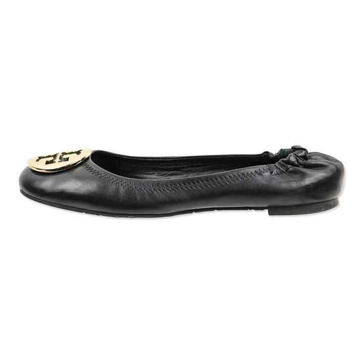 Tory Burch Reva Black Leather Ballet Flat