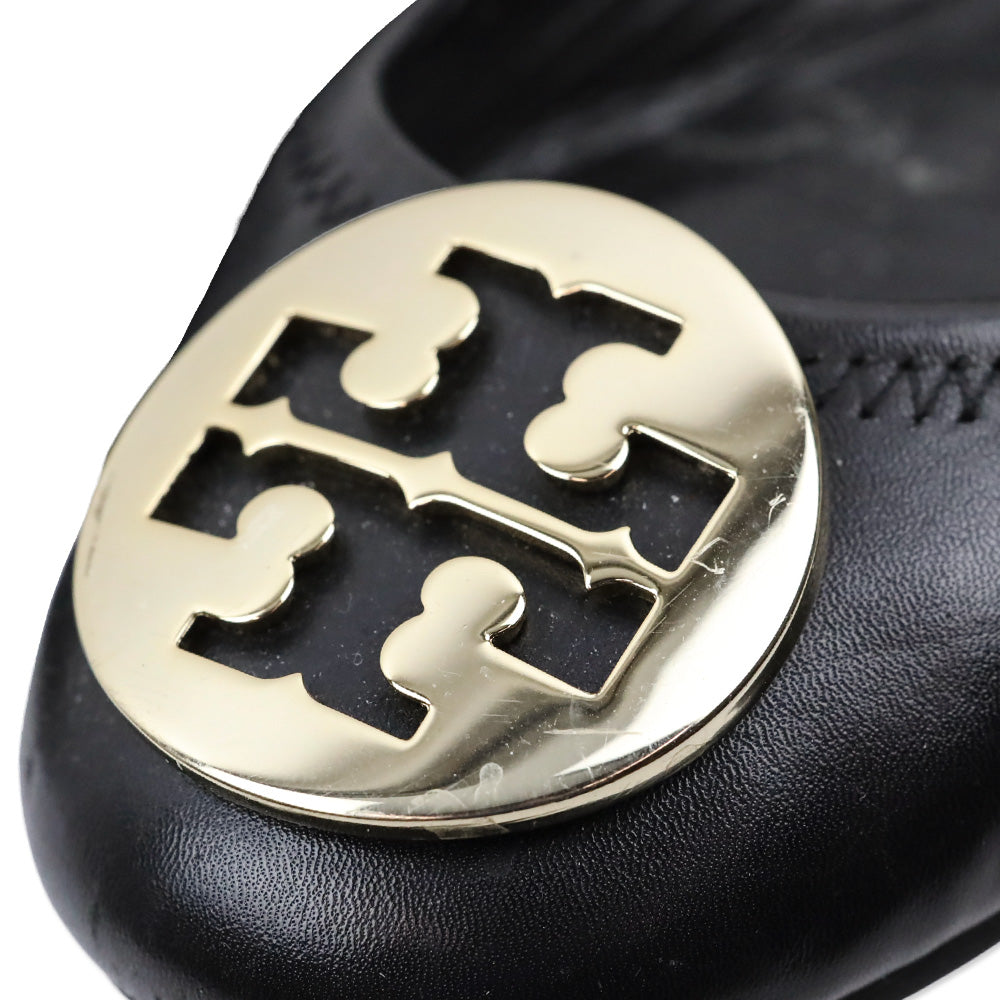 Tory Burch Reva Black Leather Ballet Flat