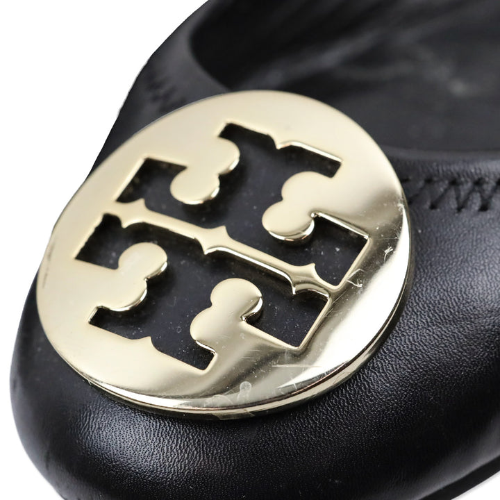 Tory Burch Reva Black Leather Ballet Flat