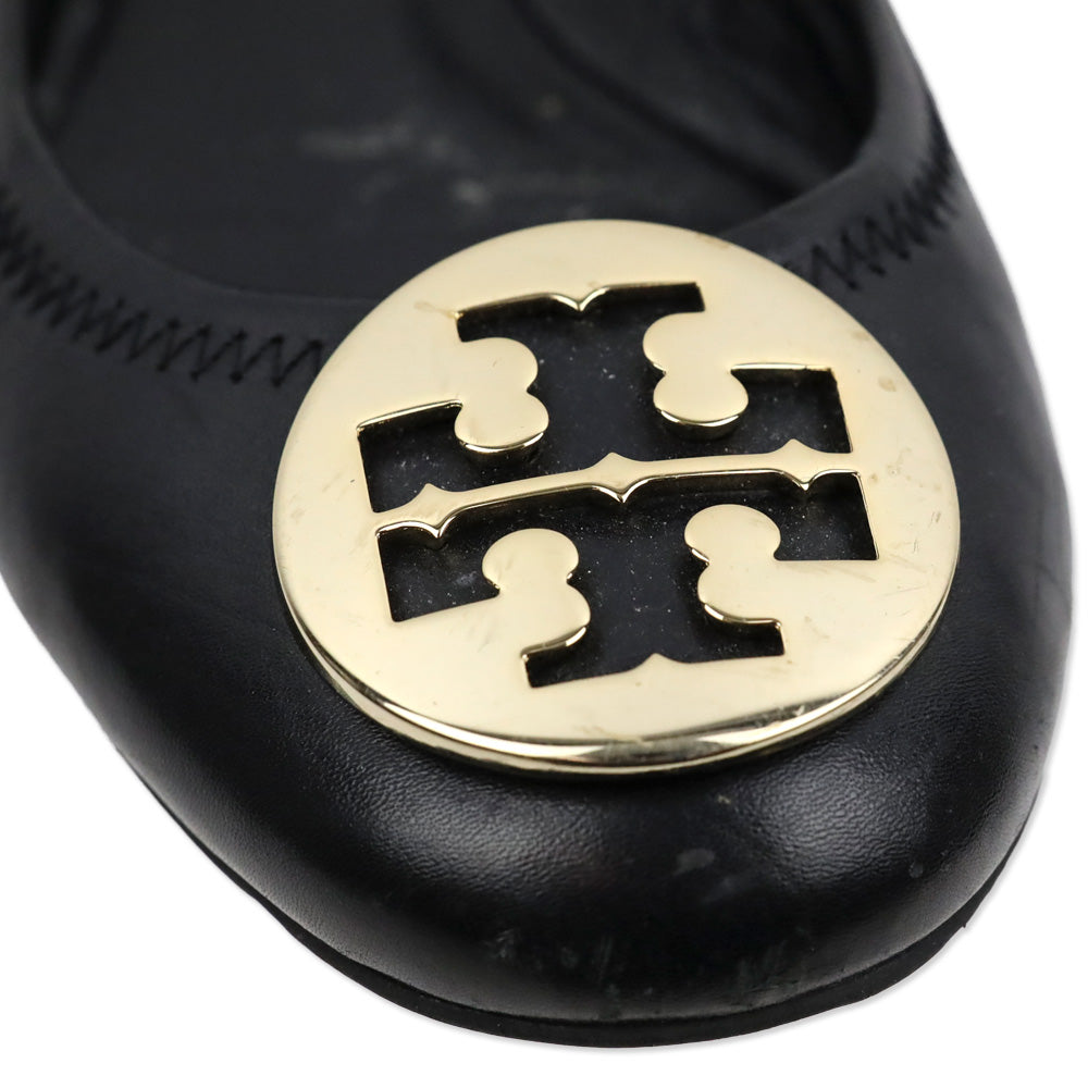 Tory Burch Reva Black Leather Ballet Flat