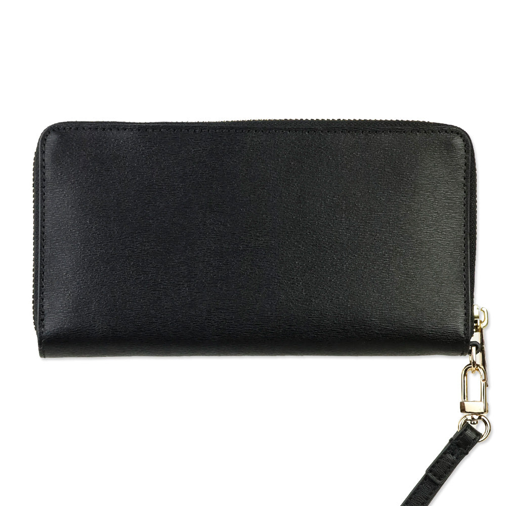 Tory Burch Robinson Black Leather Zip Continental Wallet