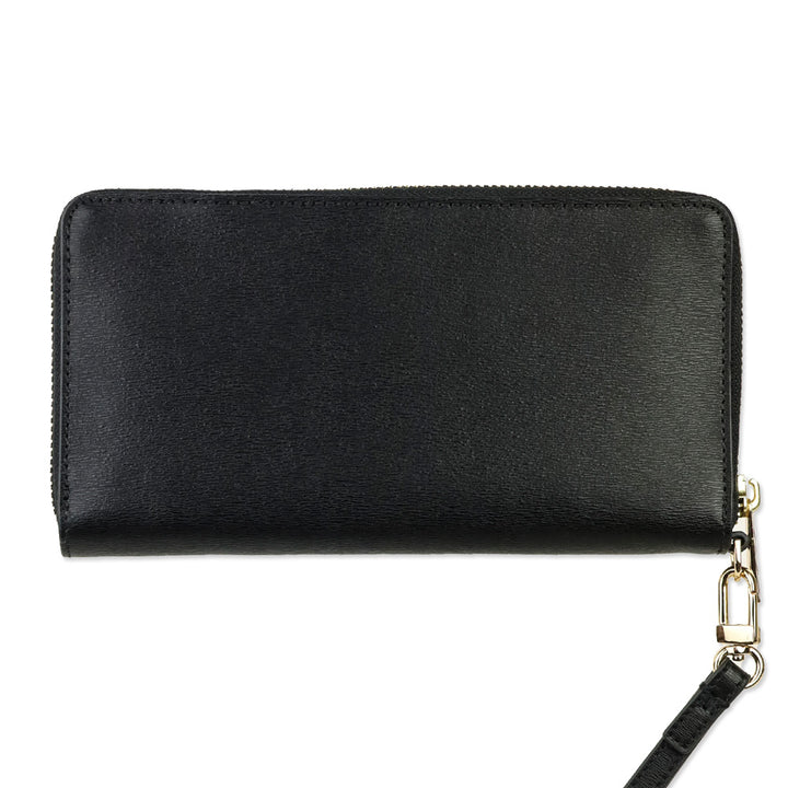 Tory Burch Robinson Black Leather Zip Continental Wallet