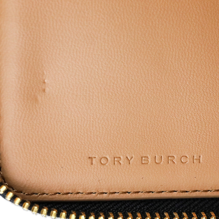 Tory Burch Robinson Black Leather Zip Continental Wallet