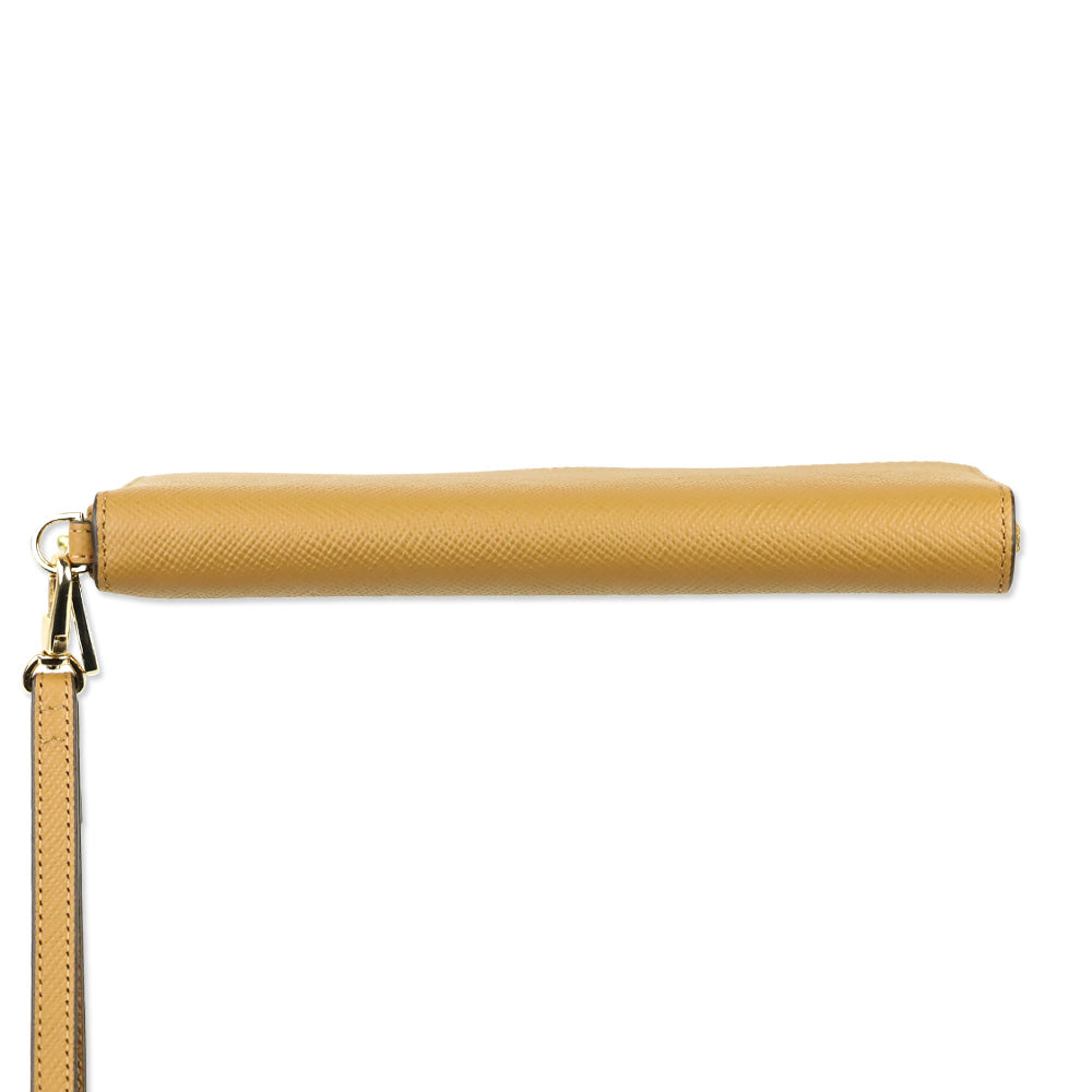 Tory Burch Robinson Tan Leather Zip Continental Wallet