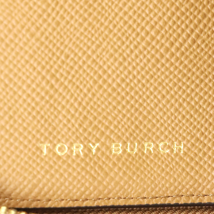 Tory Burch Robinson Tan Leather Zip Continental Wallet