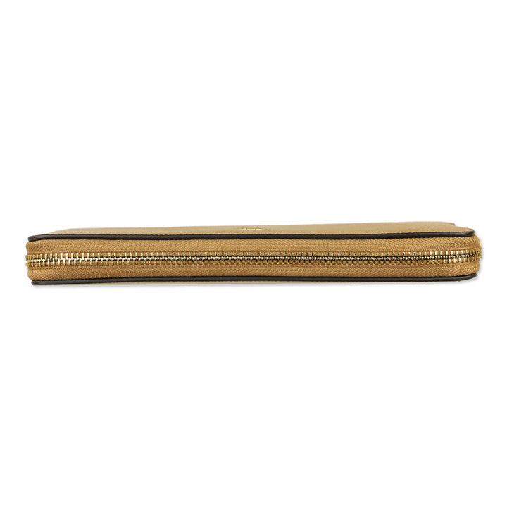 Tory Burch Robinson Tan Leather Zip Continental Wallet