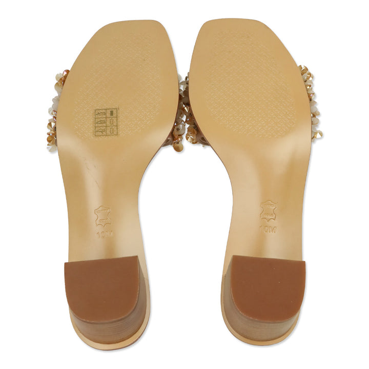 Tory Burch Rose Vachetta Crystal/Satin Logan 45mm Slide